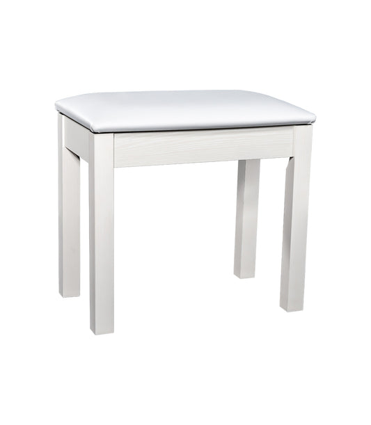 Artesia Pro Piano Leather Bench, Vinyl Laminated Cabinet - White