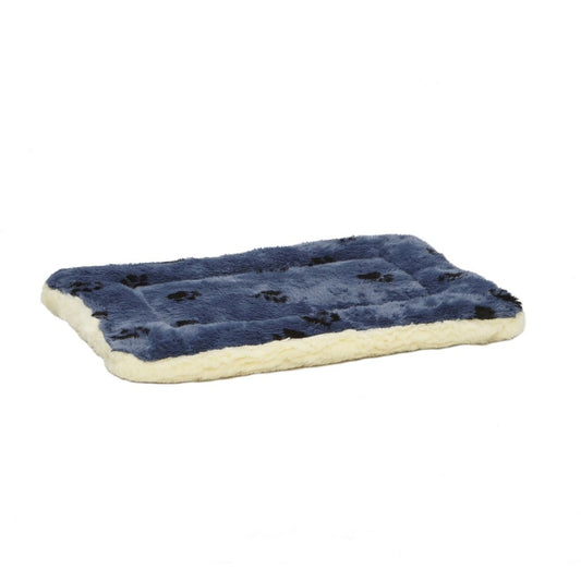 Midwest Fleece Blue Paw Print Reversible Bed Blue / White 42inch