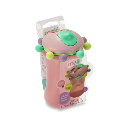 Melii Abacus Straw Sippy Cup 340ml - Pink