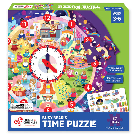 Chalk N Chukles Busy Bear's Day-Tell the Time Puzzle