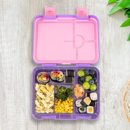 Eazy Kids - 6 & 4 Convertible Bento Lunch Box Set - Butterfly Purple