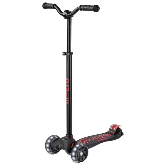 Micro - Maxi Deluxe Pro LED Manual Scooter - Black/Red