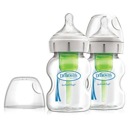 Dr Browns Glass Wide Neck Options Plus Bottle Pack of 2 - 150 ml