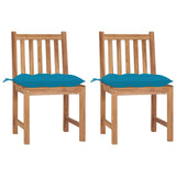 Garden Chairs 2 pcs with Cushions Solid Teak Wood