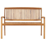 Stacking Garden Bench with Cushion 128.5 cm Solid Teak Wood