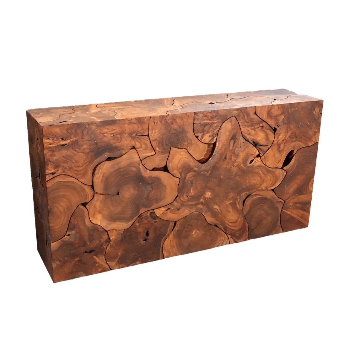Ligna Home & Kitchen Teak Slice Console