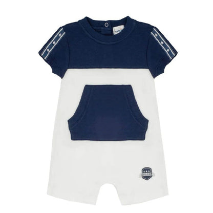 MOON 100% Cotton Short Sleeves Romper 0-3M Blue - Navy Sports